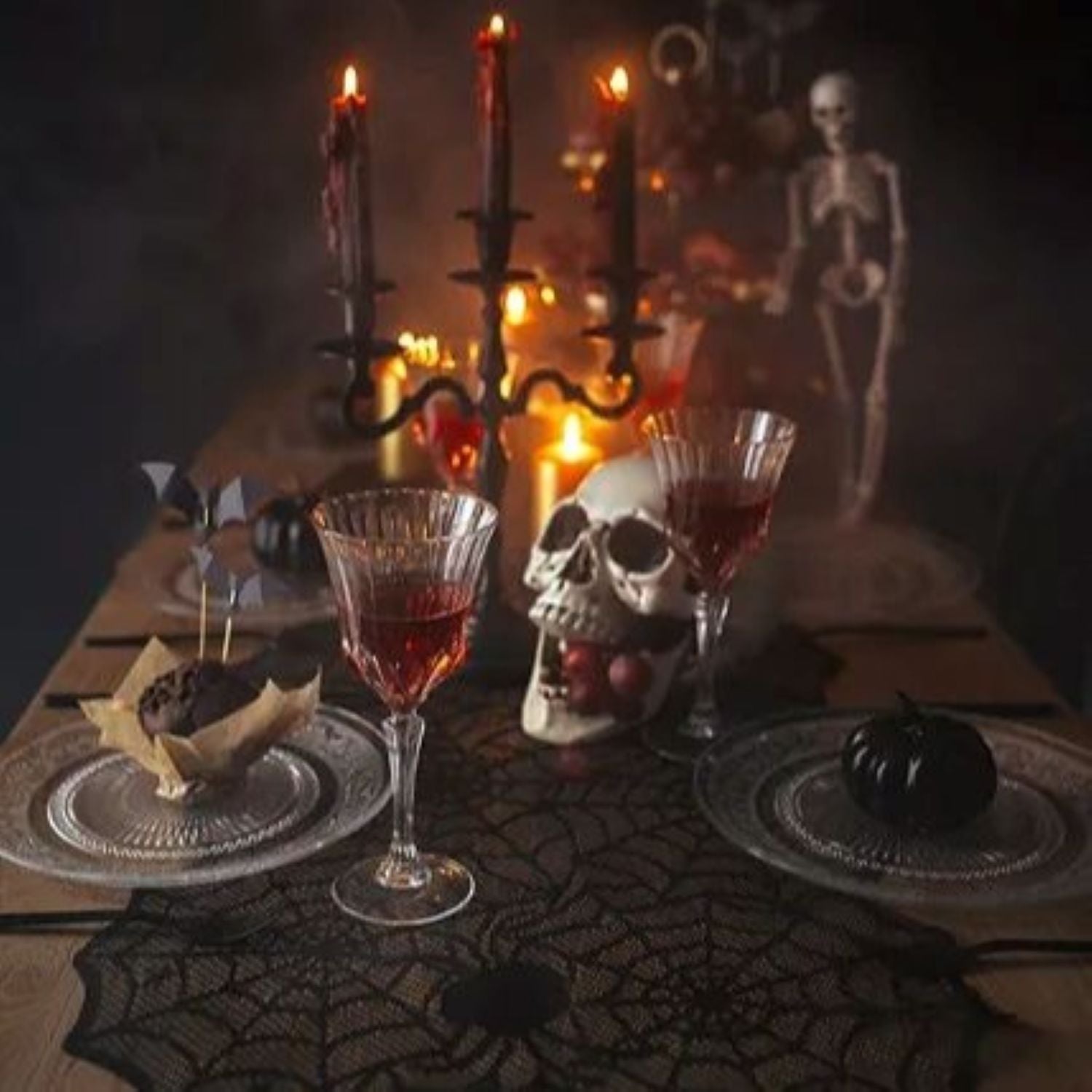 das-kost-mland-tischl-ufer-spinnennetz-halloween-schwarz-185x45 image 2