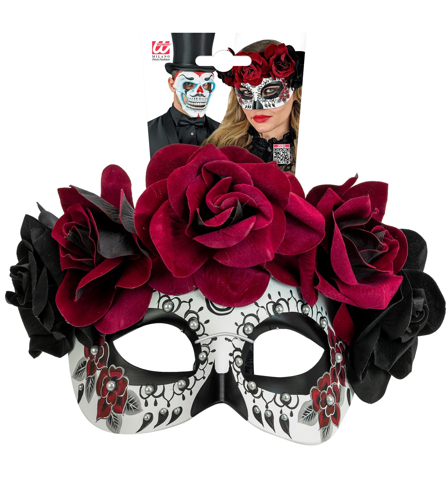 das-kost-mland-dia-de-los-muertos-augenmaske-rosen-schwarz-rot image 2