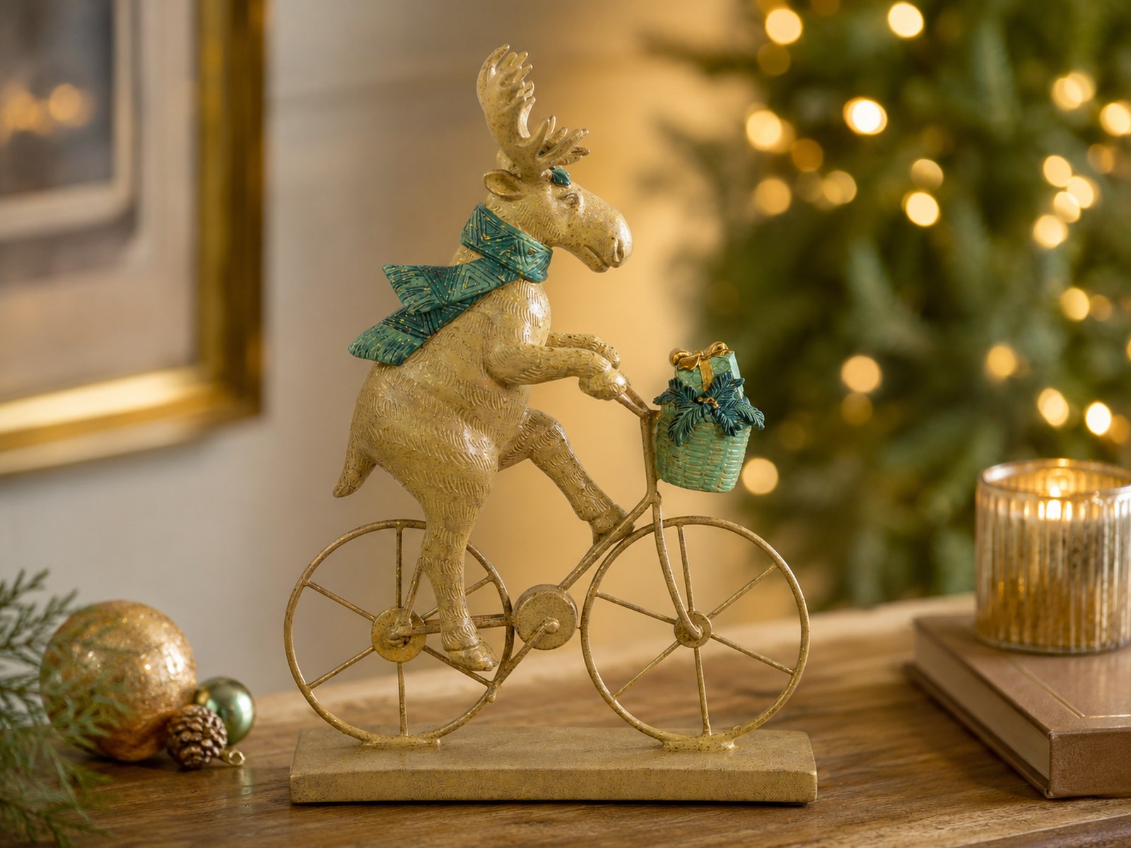 das-kost-mland-elch-auf-fahrrad-polyresin-braun-17x25cm image 2