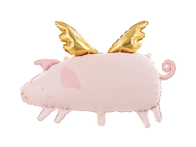 das-kost-mland-schweinchen-shape-folienballon-rosa-gold-72cm image 1