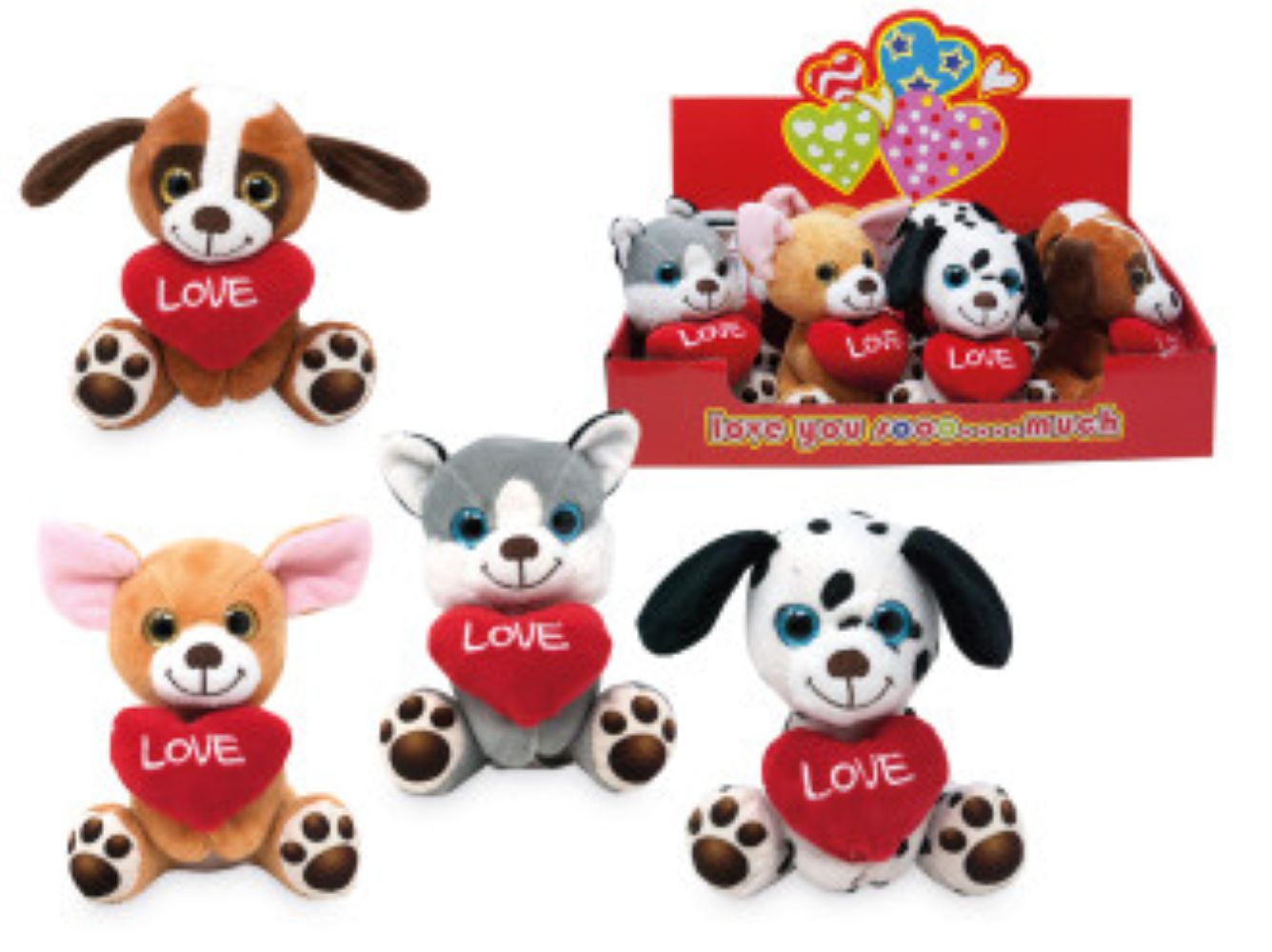 das-kost-mland-dekorationen-pl-sch-hund-love-herz-14-cm-sortiert image 1