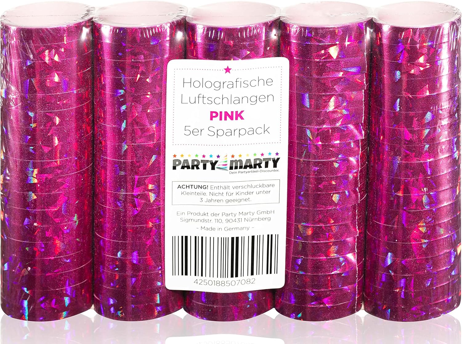 das-kost-mland-luftschlangen-holografisch-pink-5-rollen image 3