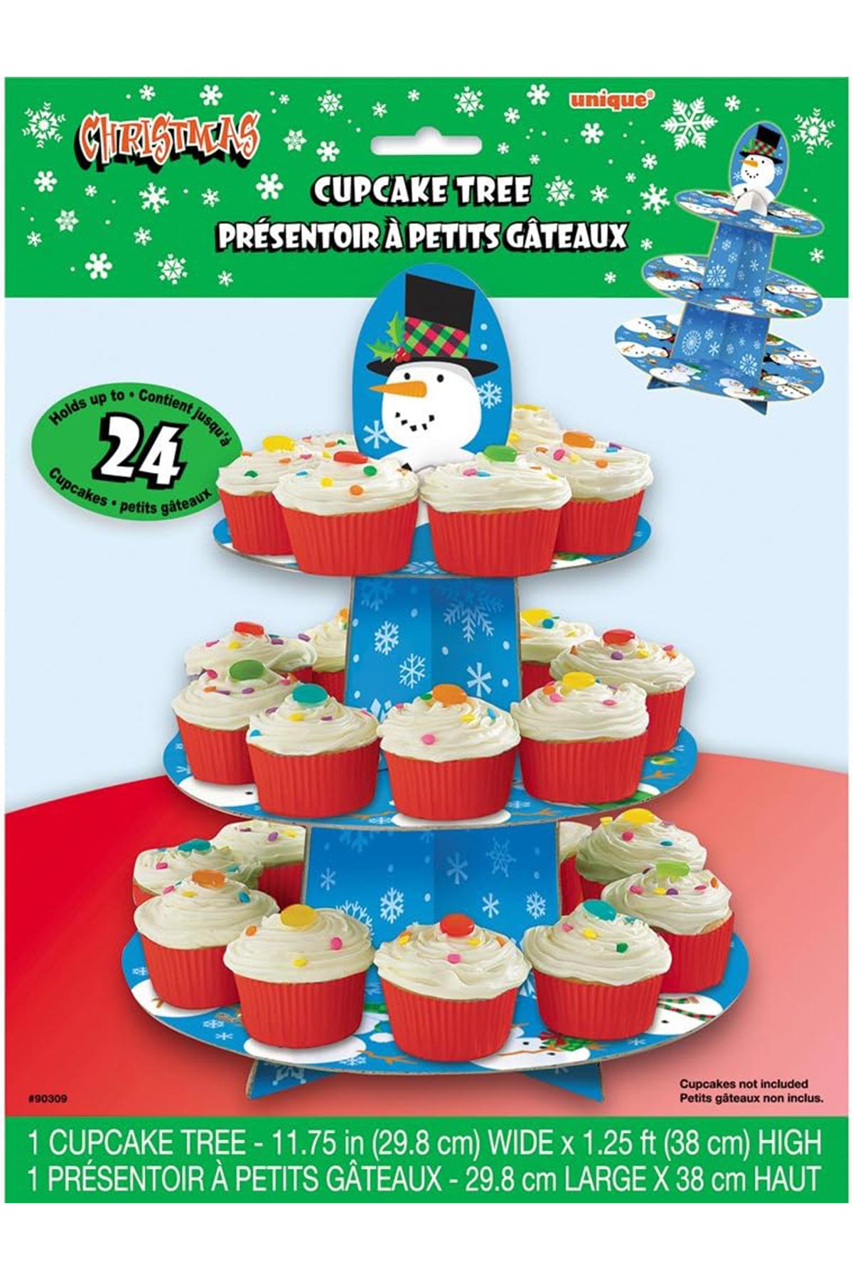 das-kost-mland-cupcake-st-nder-christmas-schneemann-24er image 2