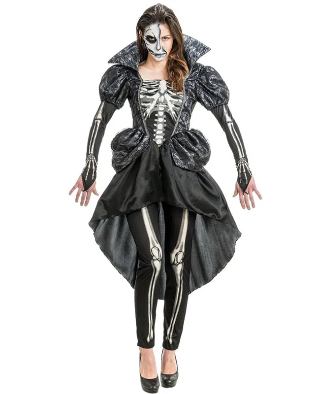das-kost-mland-damen-skelett-kost-m-lady-skeleton-gr-m-kleid image 1