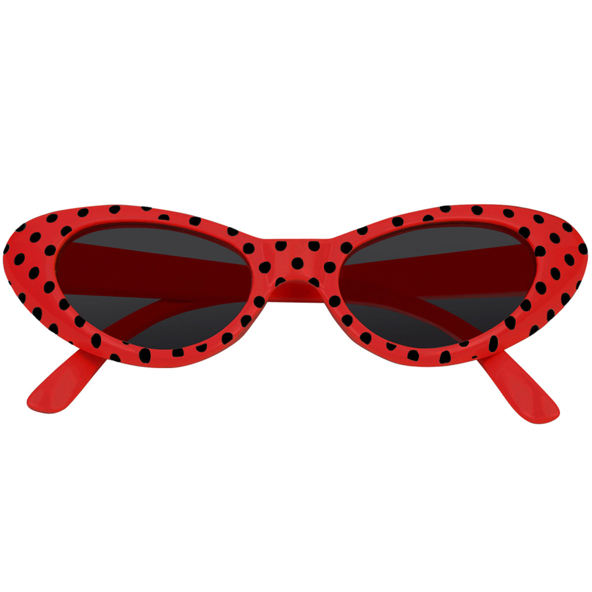 das-kost-mland-accessoires-cat-eye-brille-sandy-rot-schwarz-punkte image 1