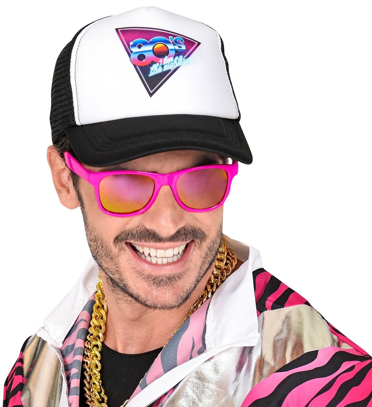 das-kost-mland-accessoires-80er-brille-revo-neon-pink-partybrille image 3
