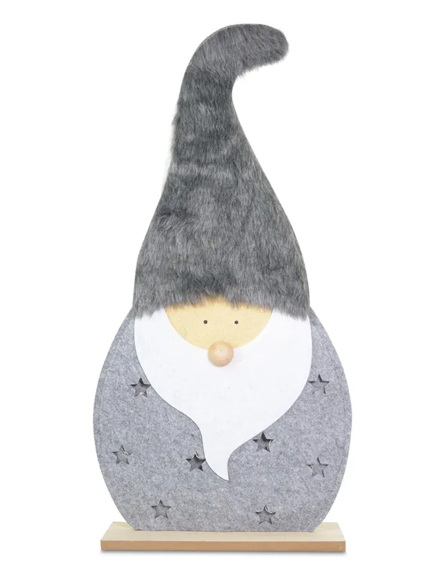 das-kost-mland-led-holz-wichtel-santa-60-cm-grau-adventsdeko image 1
