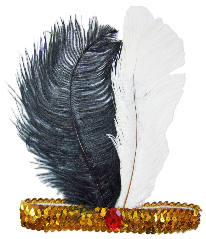 das-kost-mland-accessoires-charleston-feder-stirnband-gold-pailletten image 1