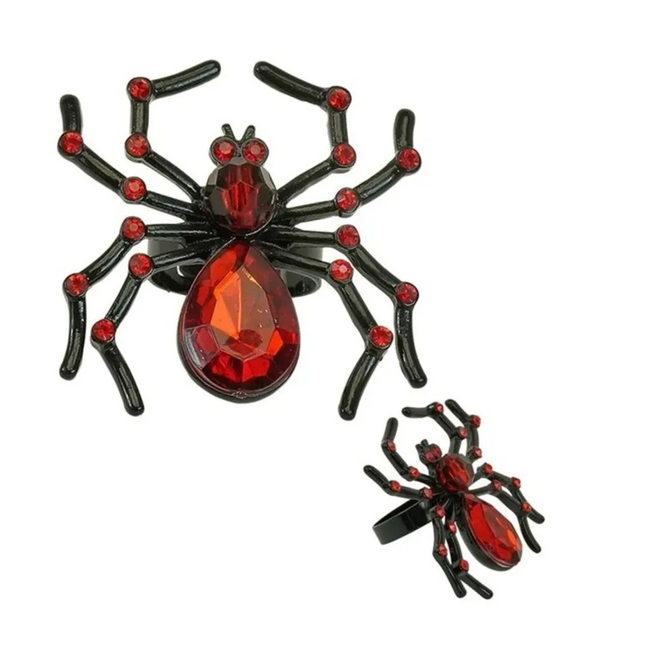 das-kost-mland-spinnenring-edelstein-ring-schwarz-rot image 1