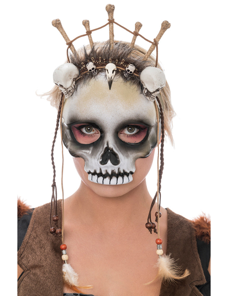 das-kost-mland-accessoires-halloween-maske-voodoo-totenkopf image 1