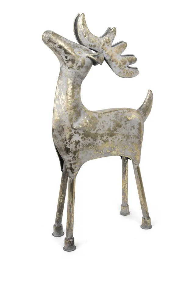 das-kost-mland-dekofigur-hirsch-stehend-metall-gold-54-cm image 1