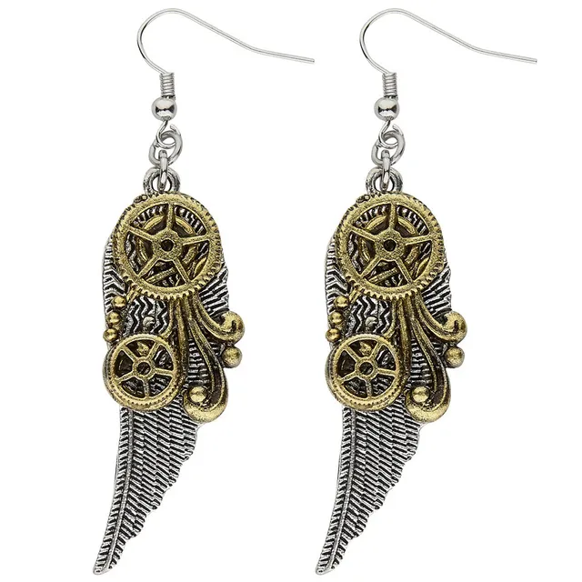 das-kost-mland-accessoires-steampunk-ohrringe-fl-gel-silber-gold image 1