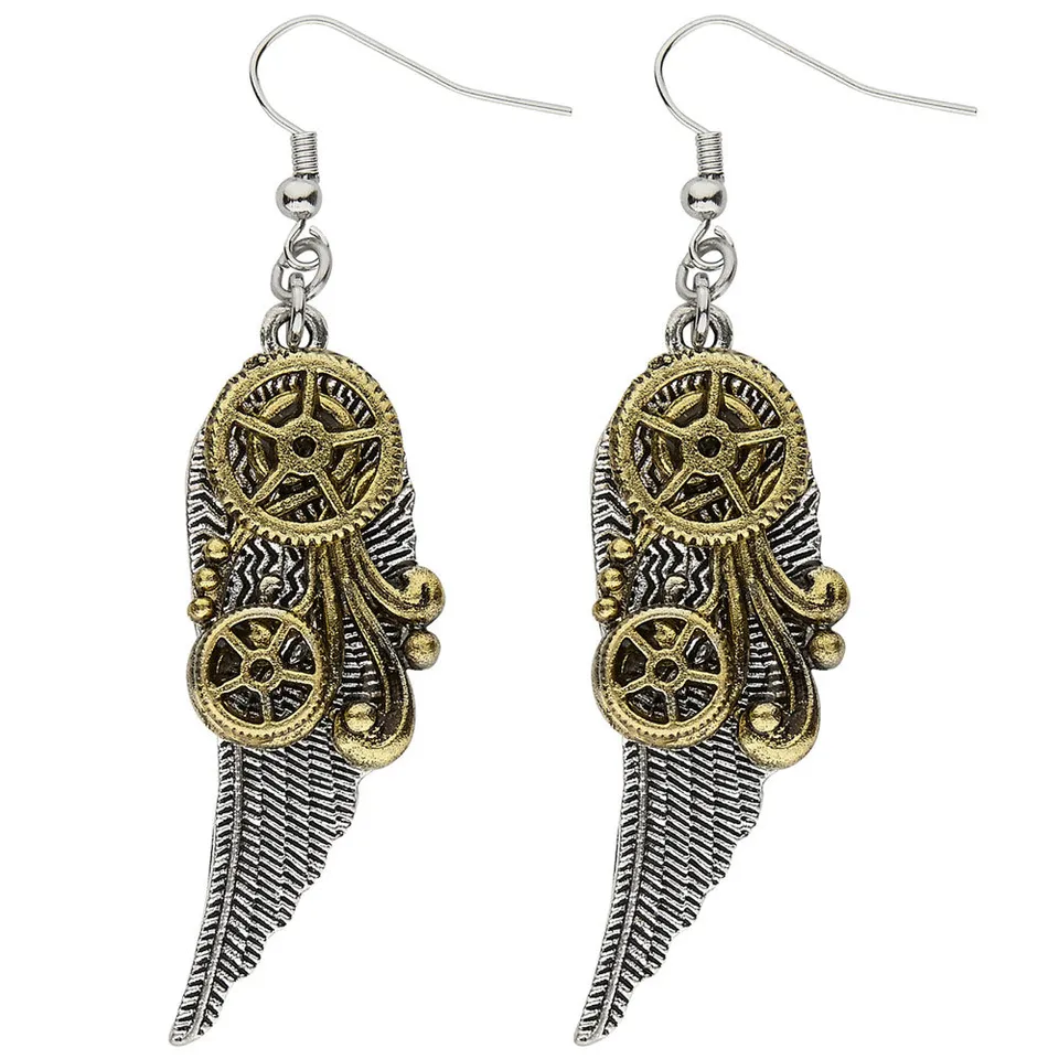 das-kost-mland-accessoires-steampunk-ohrringe-fl-gel-silber-gold image 1