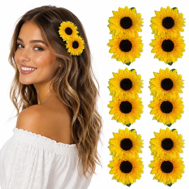 das-kost-mland-sonnenblumen-haarspange-6er-set-damen image 1
