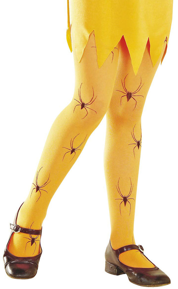 das-kost-mland-accessoires-kinderstrumpfhose-spinnen-neonorange-40den image 2