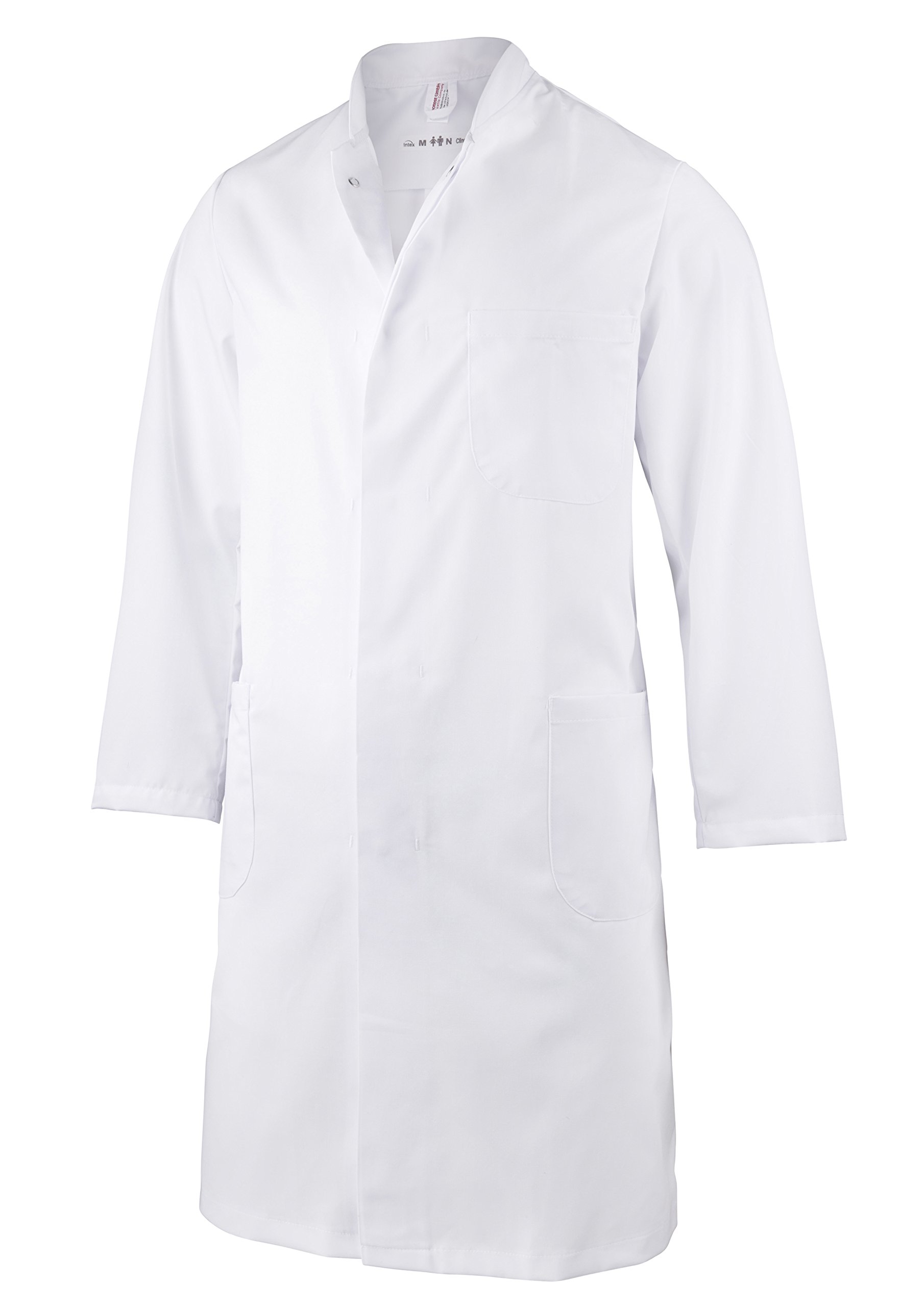 clinotest-personal-arztjacke-wei-langarm-mischgewebe-3-taschen image 1