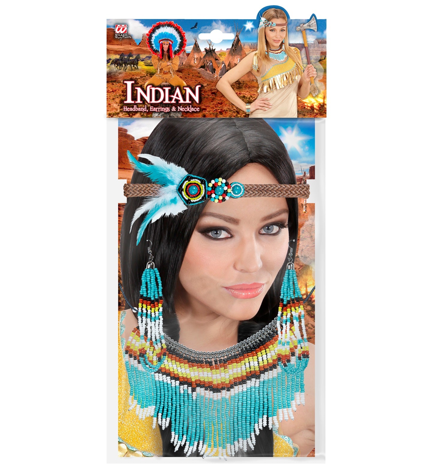 das-kost-mland-accessoires-indianerin-schmuck-set-4tlg-mehrfarbig image 2
