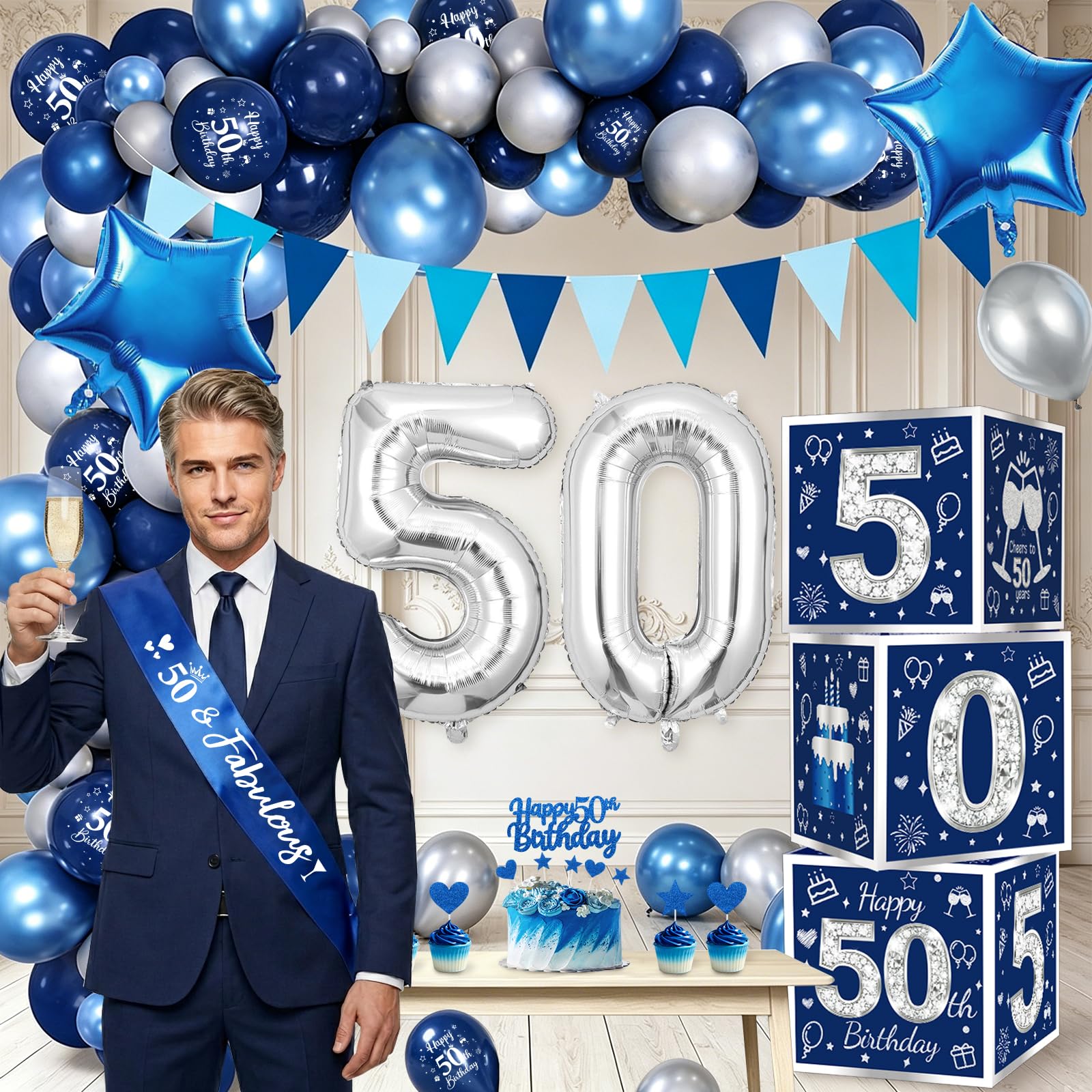 heitoyi-party-supplies-50-geburtstag-deko-blau-silber-set image 3