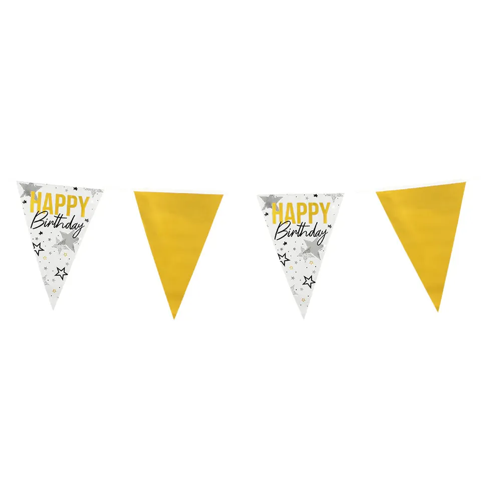 das-kost-mland-happy-birthday-wimpelkette-6m-girlande-gold-schwarz image 1