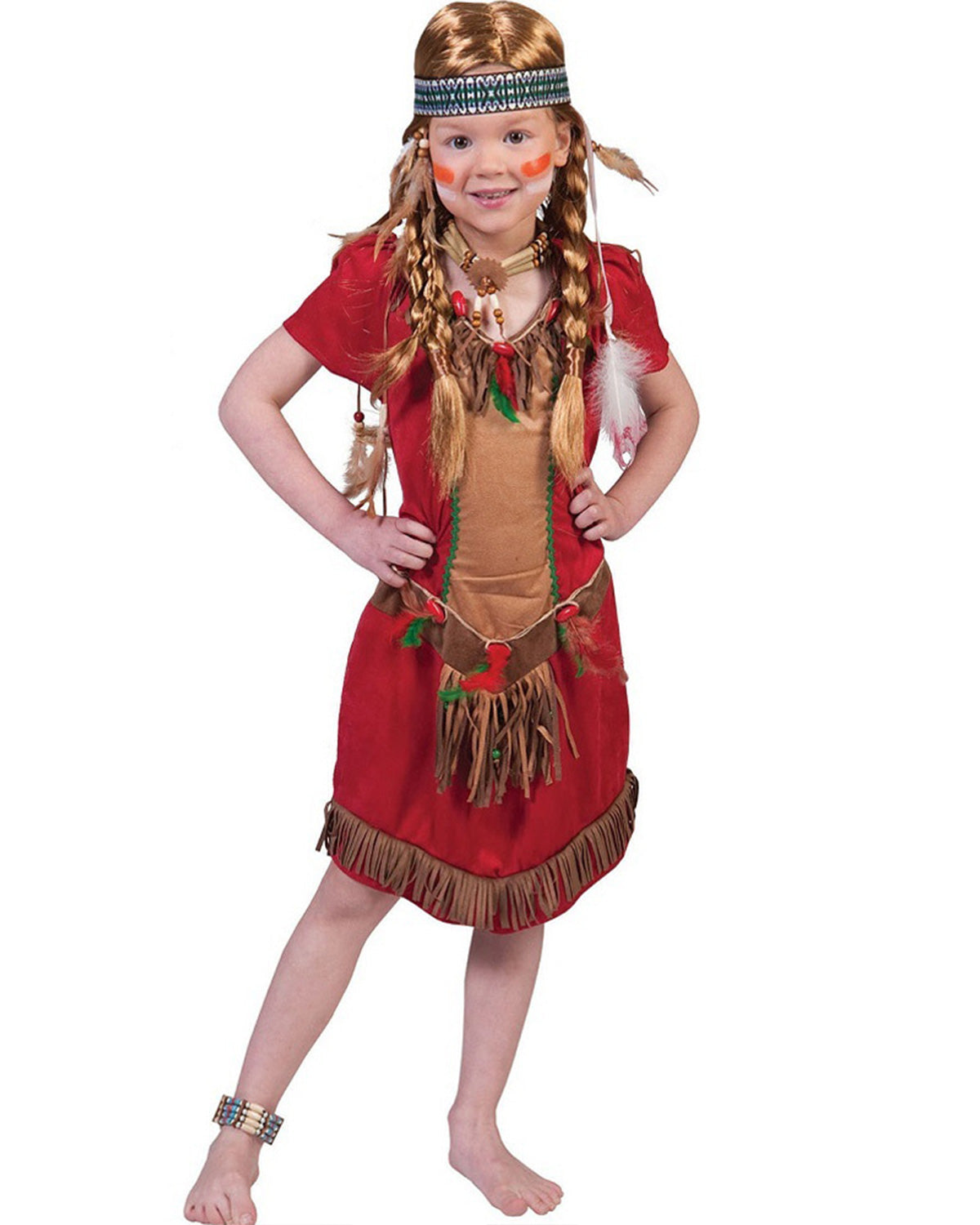 das-kost-mland-red-hawk-indianerin-kost-m-kinder-116-fransen image 2