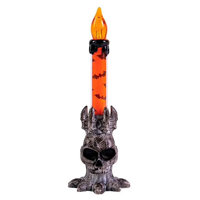 das-kost-mland-halloween-kerzenst-nder-totenkopf-led-deko image 1