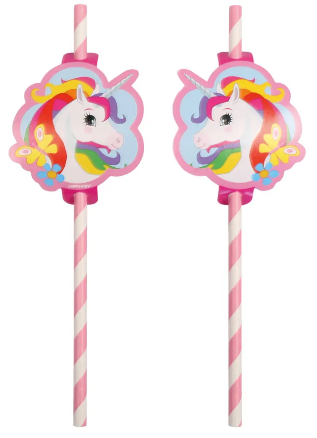 das-kost-mland-regenbogen-einhorn-trinkhalme-8-st-ck image 1