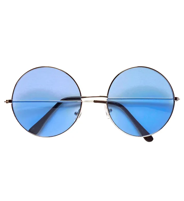 das-kost-mland-accessoires-hippie-partybrille-xl-rund-blau image 1
