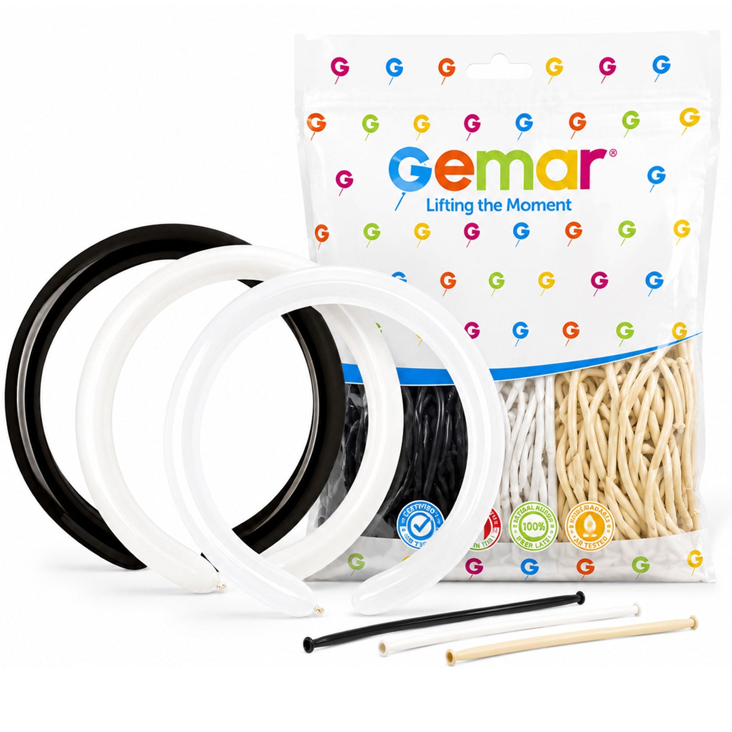 das-kost-mland-modelling-ballons-5-cm-100-st-ck-schwarz image 1