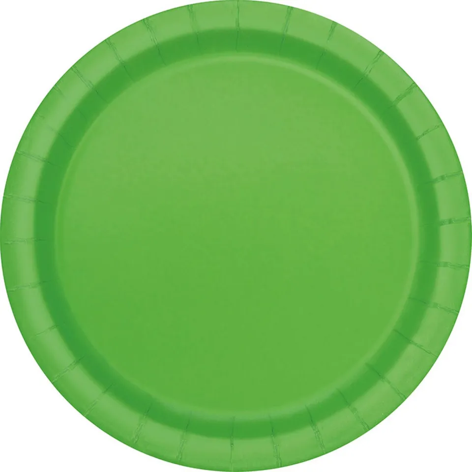 das-kost-mland-dekorationen-pappteller-uni-23cm-lime-green-8st image 1