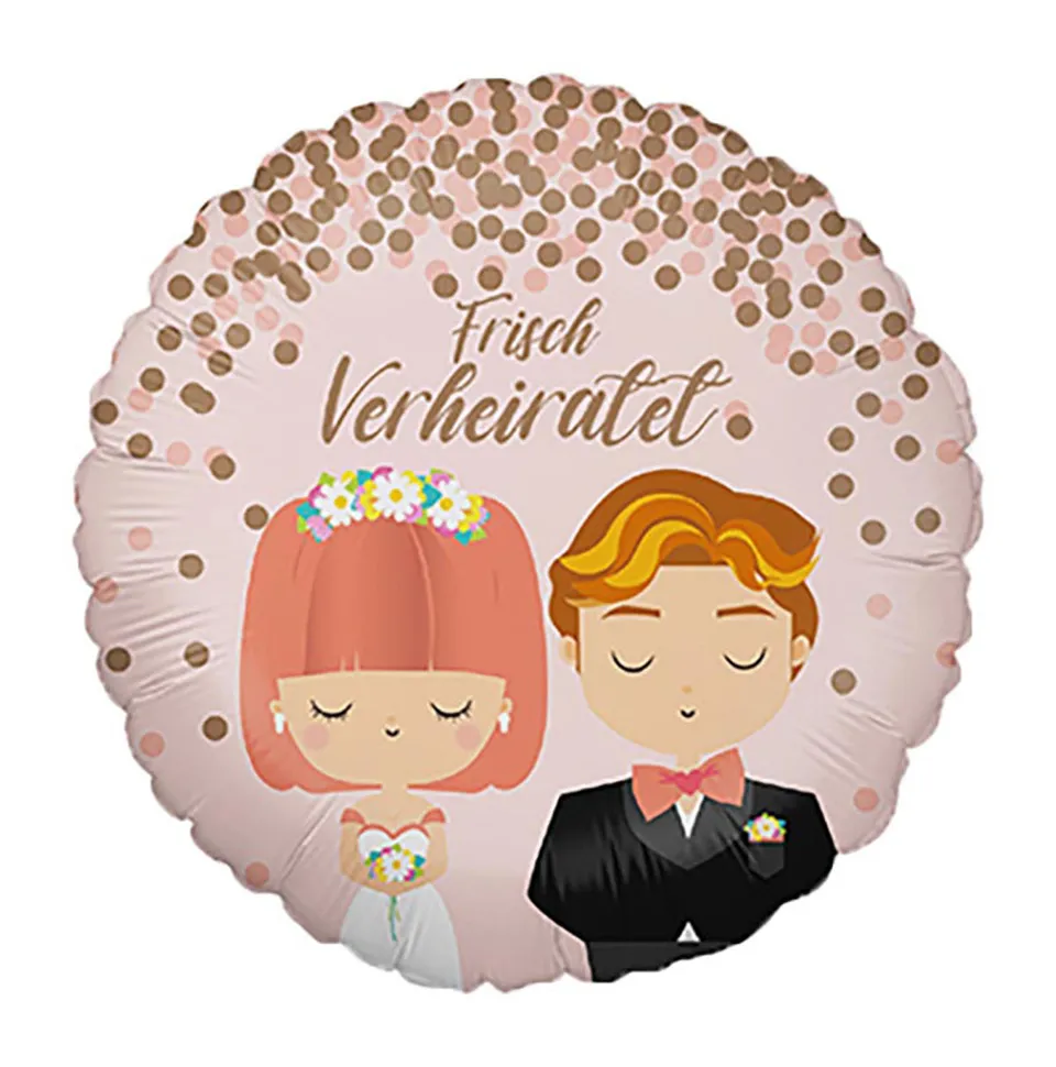 das-kost-mland-dekorationen-folienballon-frisch-verheiratet-brautpaar-46cm image 1