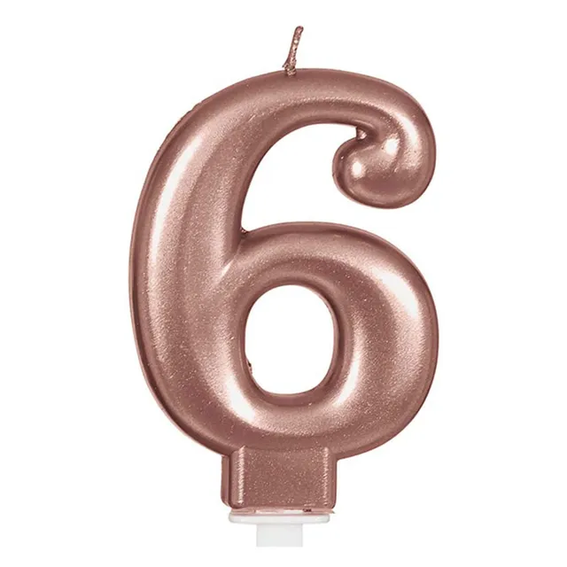 das-kost-mland-zahlenkerze-6-tortenkerze-rosegold image 1