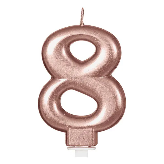 das-kost-mland-dekorationen-zahlenkerze-8-tortendeko-rosegold image 1