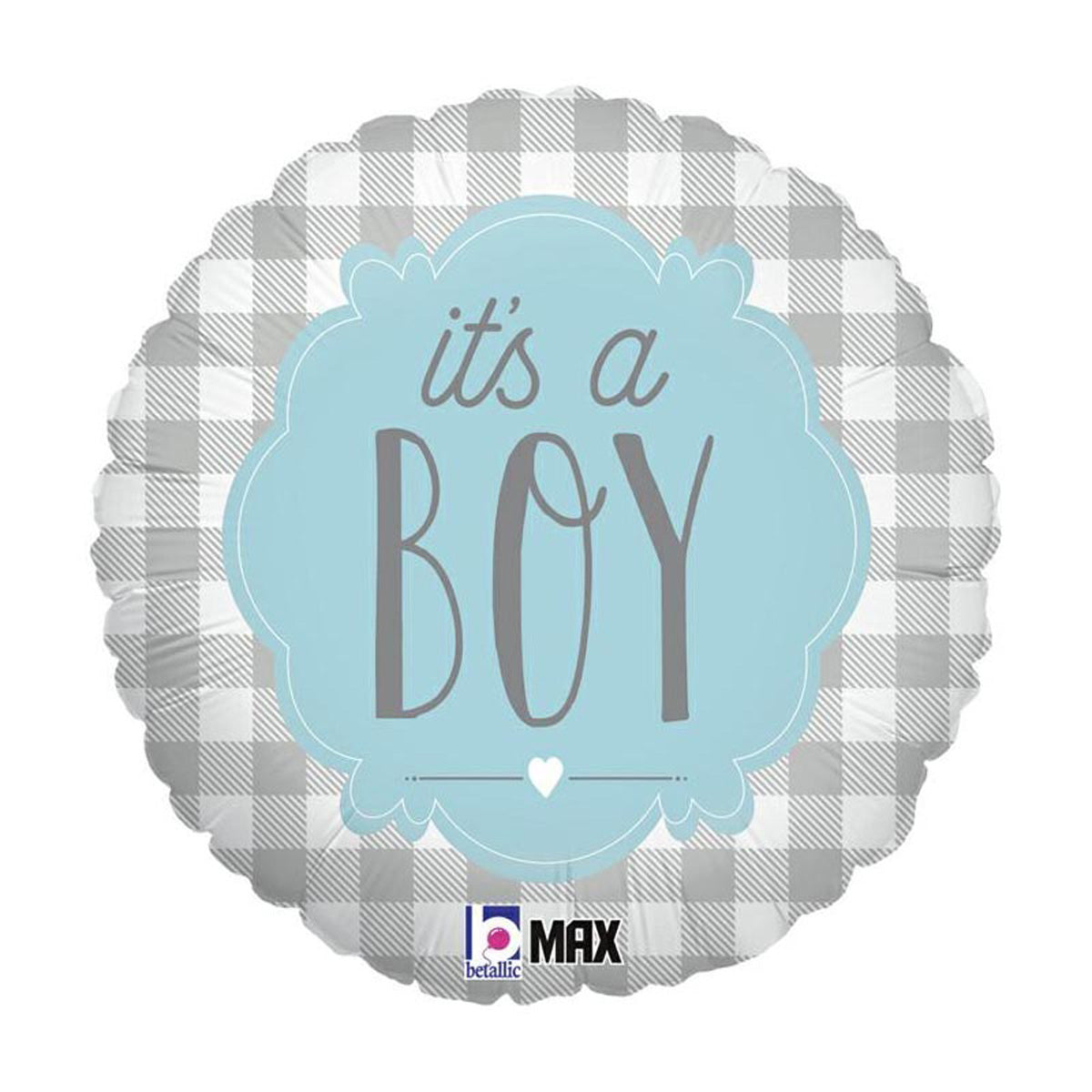 das-kost-mland-it-s-a-boy-karo-folienballon-46-cm-blau image 1
