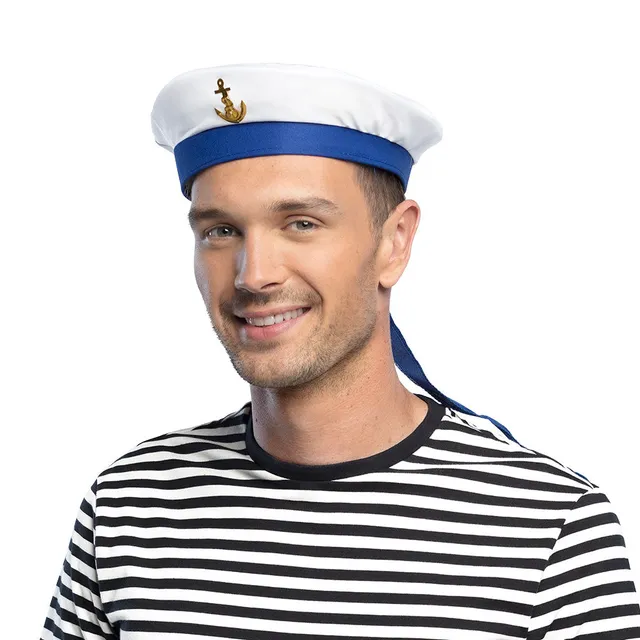 das-kost-mland-matrosenm-tze-hut-wei-blau-mit-anker image 1