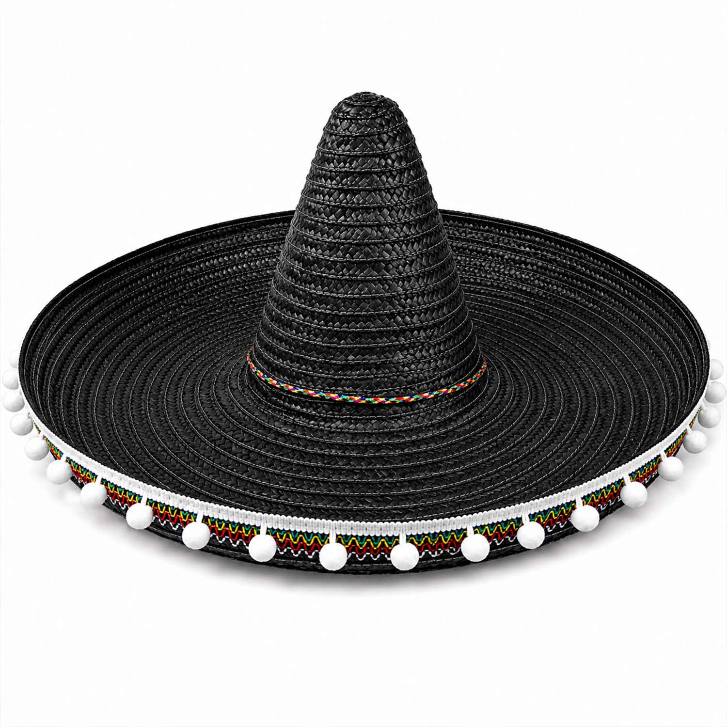das-kost-mland-mexikaner-sombrero-mit-troddeln-60cm-hut-schwarz image 5