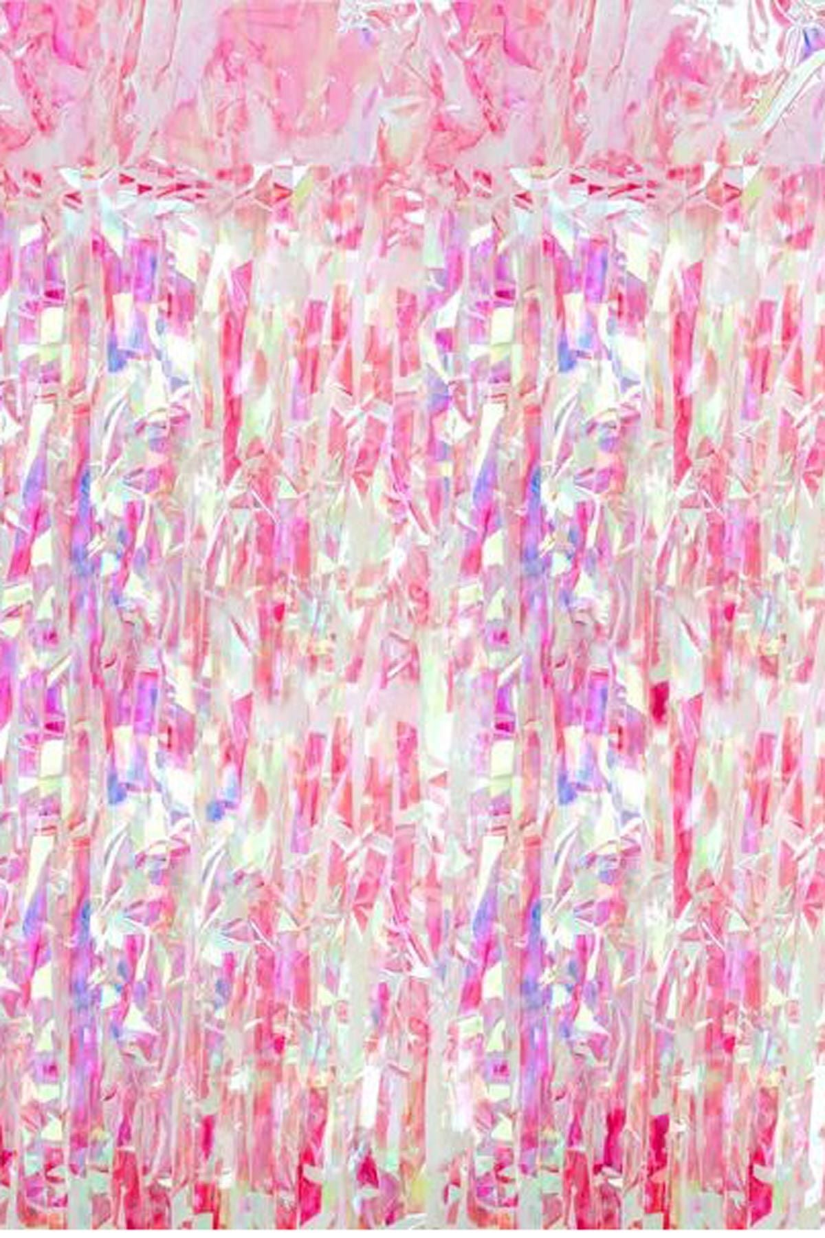 das-kost-mland-dekorationen-lametta-t-rvorhang-100x200-cm-pink-irisierend image 2