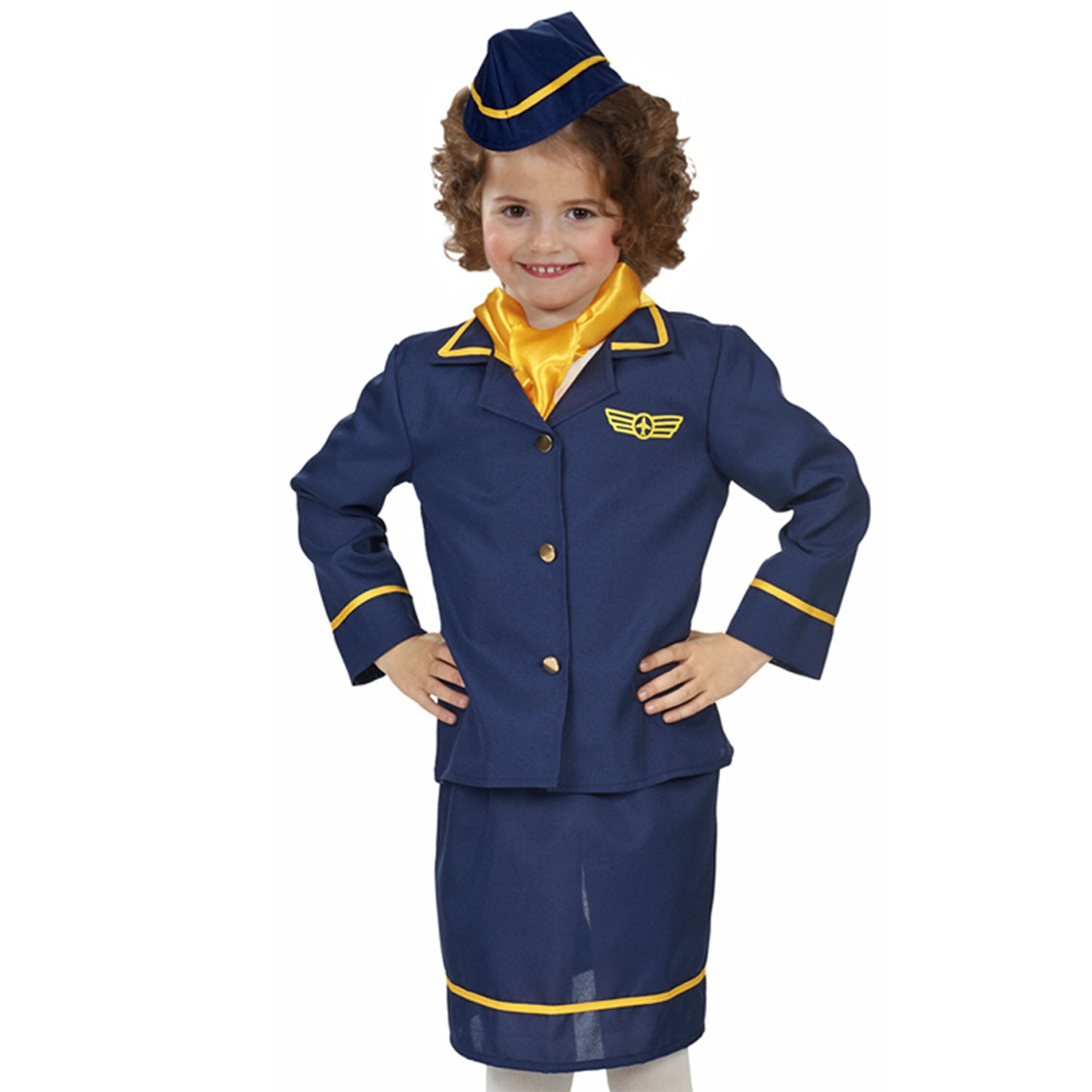 das-kost-mland-stewardess-kost-m-m-dchen-4-tlg-blau image 1