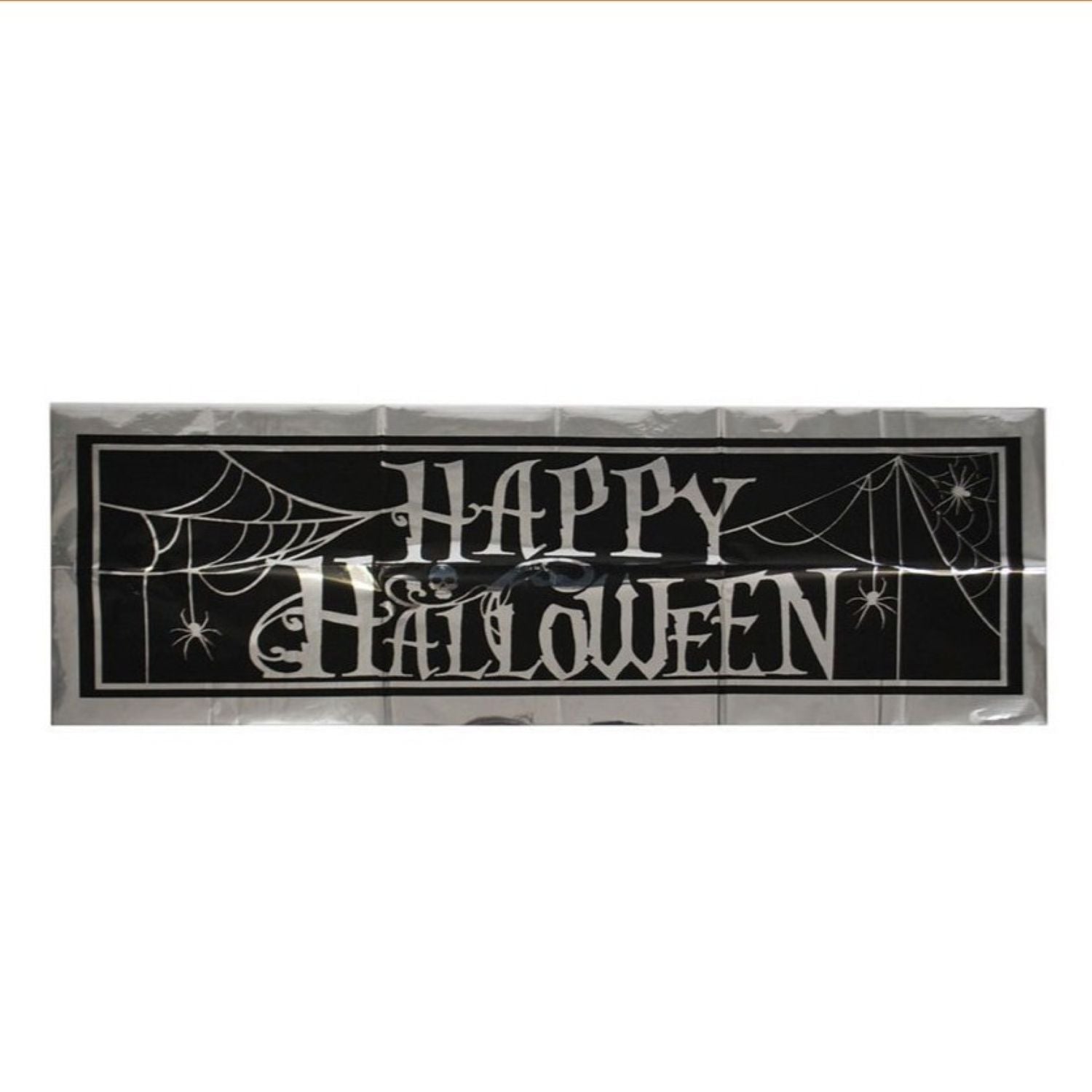 das-kost-mland-happy-halloween-banner-30x91-cm-schwarz-silber image 1