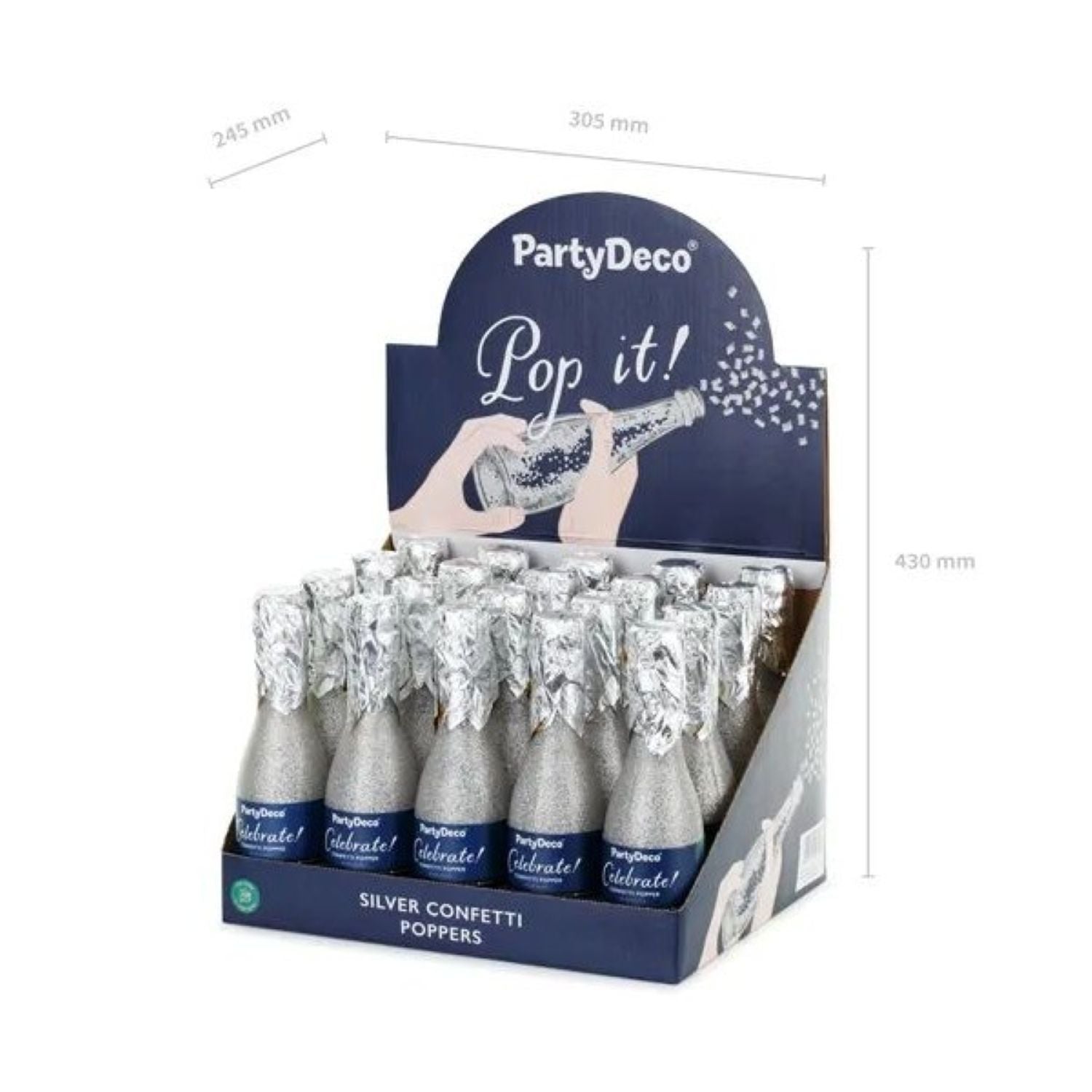 das-kost-mland-dekorationen-konfettishooter-champagnerflasche-silber image 5