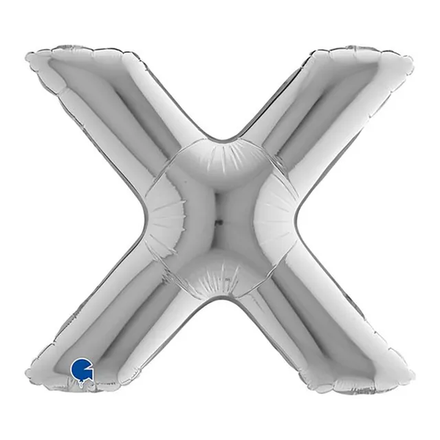 grabo-buchstaben-folienballon-x-silber-36-cm-luft image 1