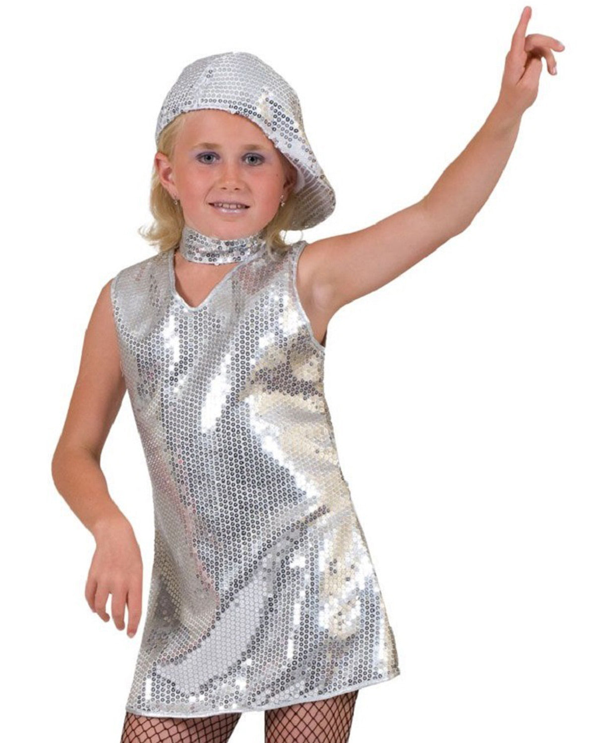 das-kost-mland-disco-pailletten-kleid-m-dchen-silber-gr-116 image 2