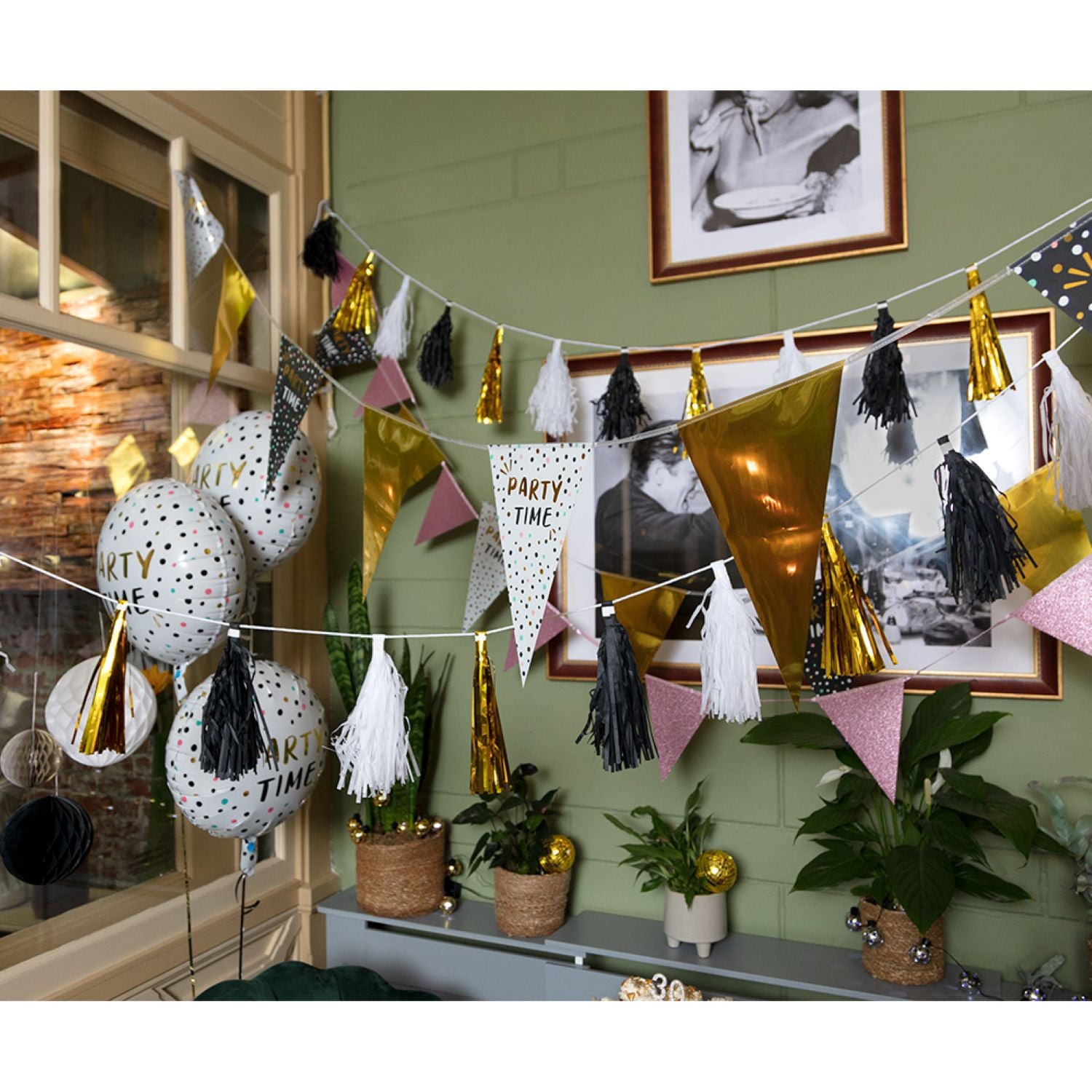 das-kost-mland-party-time-fransengirlande-300-cm-schwarz-gold image 3