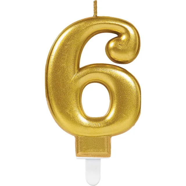 das-kost-mland-zahlenkerze-6-sparkling-celebrations-gold-9-3cm image 1