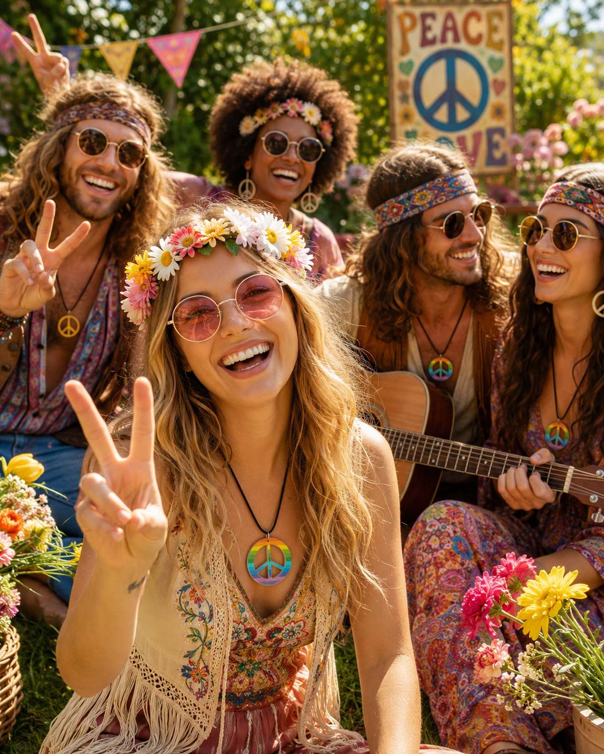 das-kost-mland-peace-halskette-regenbogen-hippie-multicolor image 4