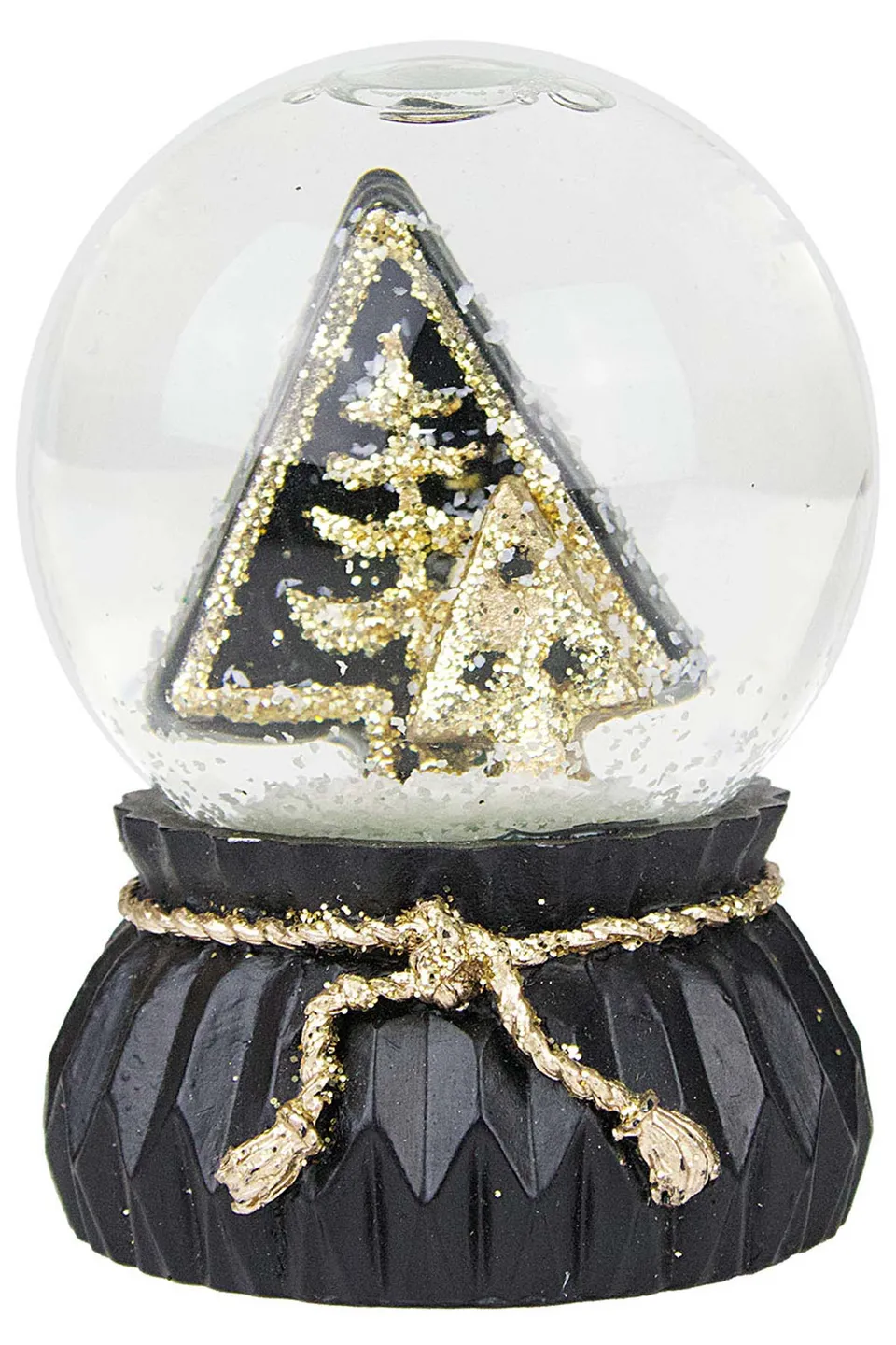 das-kost-mland-schneekugel-6-5cm-schwarz-gold-stern-engel-baum image 1