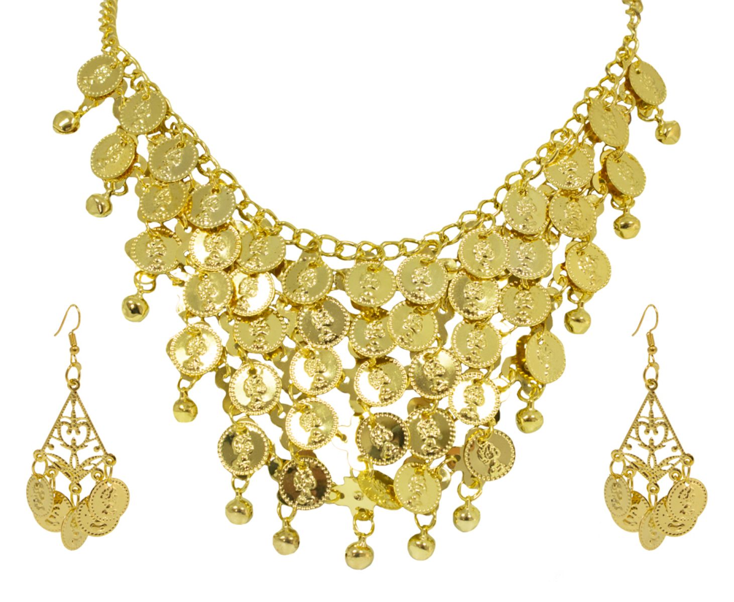 das-kost-mland-accessoires-m-nzkette-ohrringe-set-gold-465306 image 1