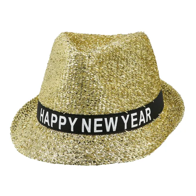 das-kost-mland-accessoires-hut-sparkling-happy-new-year-partyhut-gold image 1