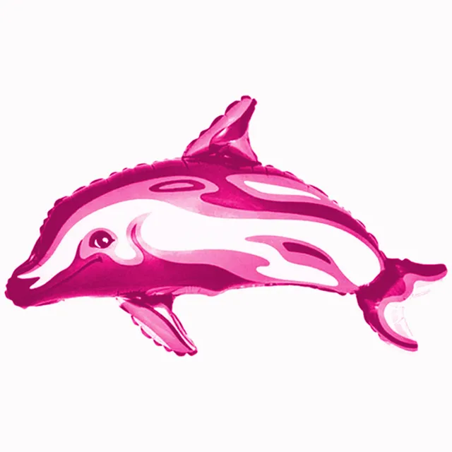 das-kost-mland-dekorationen-folienballon-delfin-34-pink-holografisch image 1