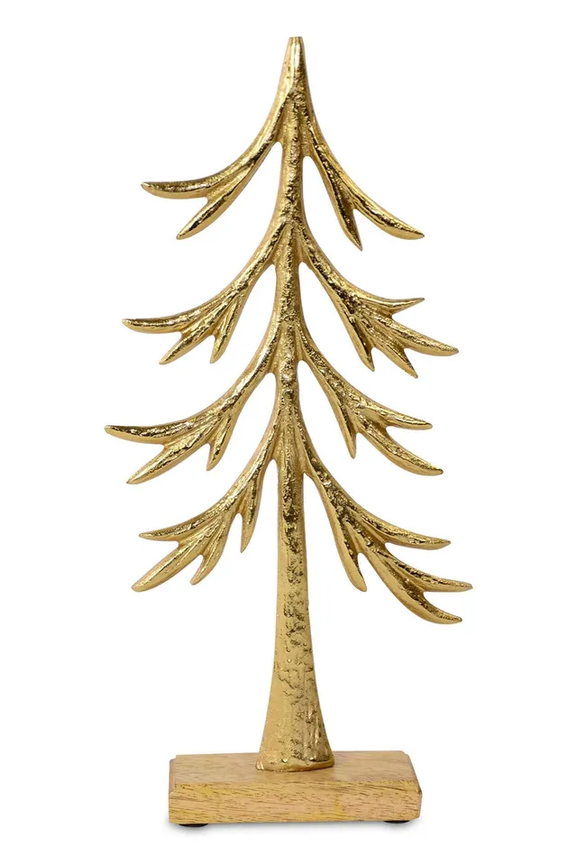 das-kost-mland-dekorationen-tannenbaum-33-cm-deko-gold-metall image 1