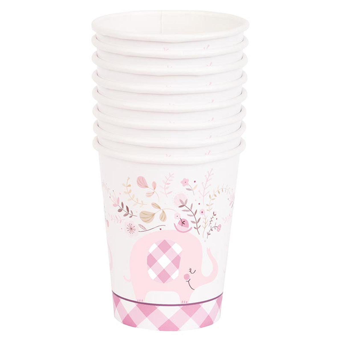 das-kost-mland-dekorationen-elefant-floral-pappbecher-pink-8x266-ml image 2
